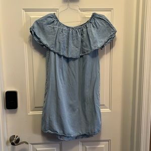 Sanctuary chambray off the shoulder dress